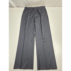 VTG Zanieri Dress Pants Mens 38x35 Gray Pleated Straight Italy Unhemmed